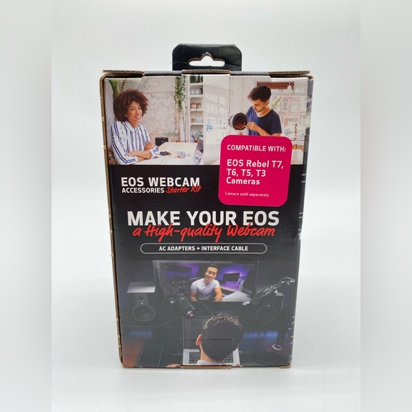 NEW: Canon EOS Webcam Accessories Starter Kit for EOS Rebel T7 T6 T5 T3 7875A011